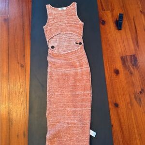 Rust Knit Sleeveless Dress